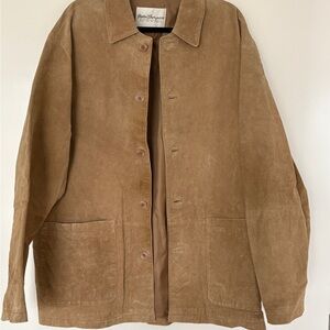 Norm Thompson Tan Suede Button-Front Jacket